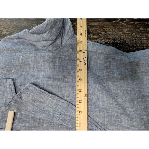 Kenar Blazer Womens Small Blue Linen Two Button Jacket - Picture 7 of 8